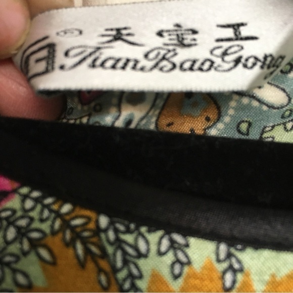 Tian Bao Gong  silk tunic large oversized pink paisley floral  Japanese brand - Picture 9 of 9